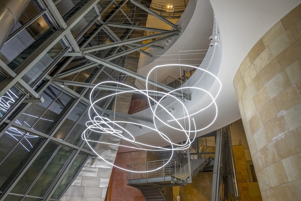 The Guggenheim Museum Bilbao installs an impressive work by Lucio Fontana